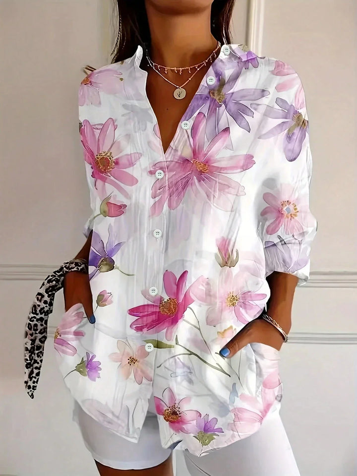 Sienna | Women's Colorful Longsleeve Button Down Blouse