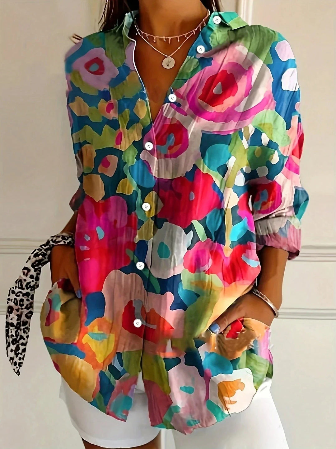 Sienna | Women's Colorful Longsleeve Button Down Blouse