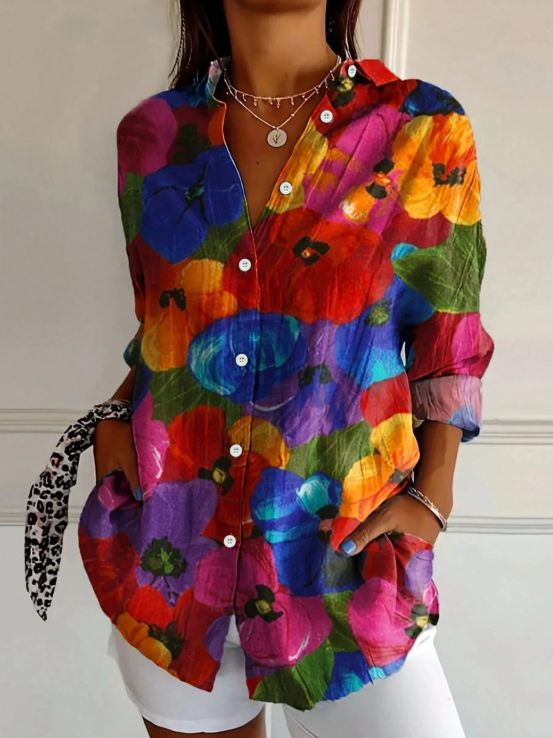 Sienna | Women's Colorful Longsleeve Button Down Blouse