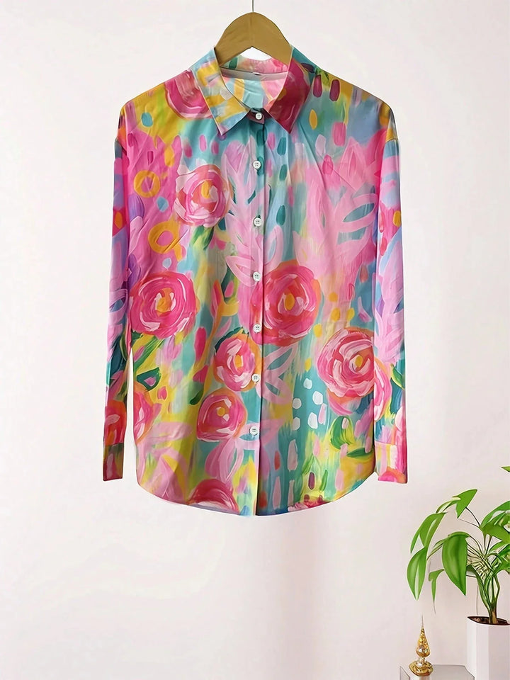 Sienna | Women's Colorful Longsleeve Button Down Blouse