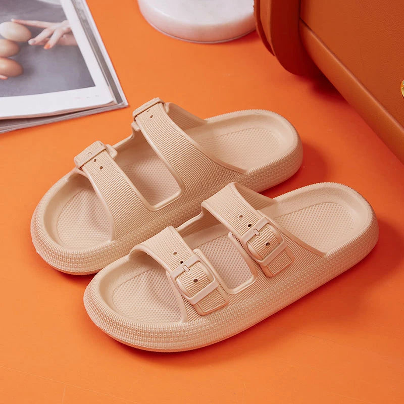 Sienna | Women's Flip Flops Thick Platform Foam Buckle