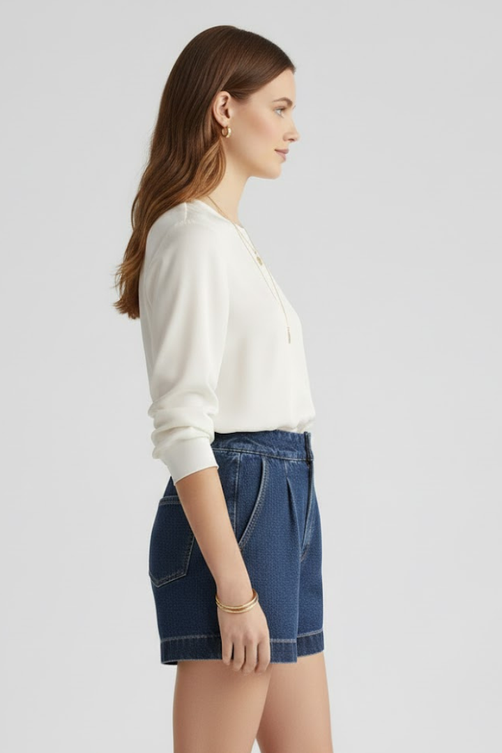 Sophie | Women's High Waisted Classic Denim Shorts