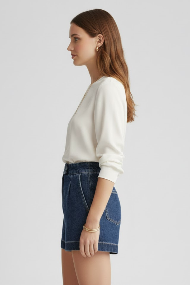 Sophie | Women's High Waisted Classic Denim Shorts