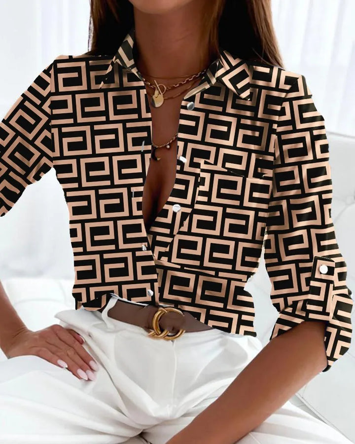 Sylvia | Elegant Women's Blouse Artistic Print Versatile
