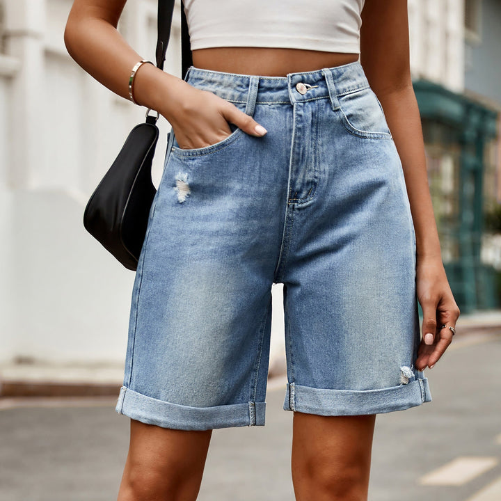 Syrine | Elegant Women's Summer Cuffed Denim Shorts