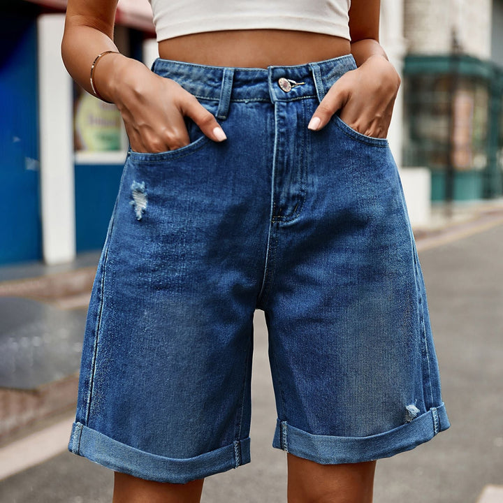 Syrine | Elegant Women's Summer Cuffed Denim Shorts