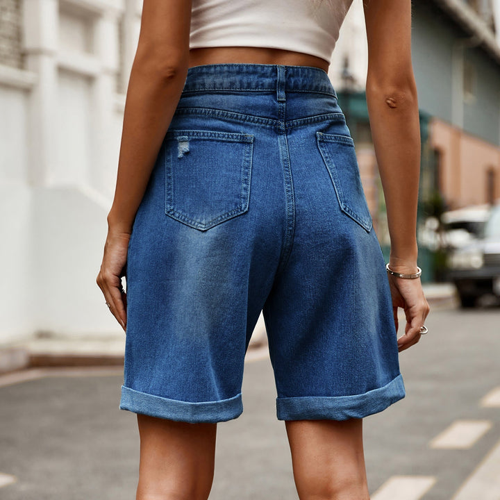 Syrine | Elegant Women's Summer Cuffed Denim Shorts