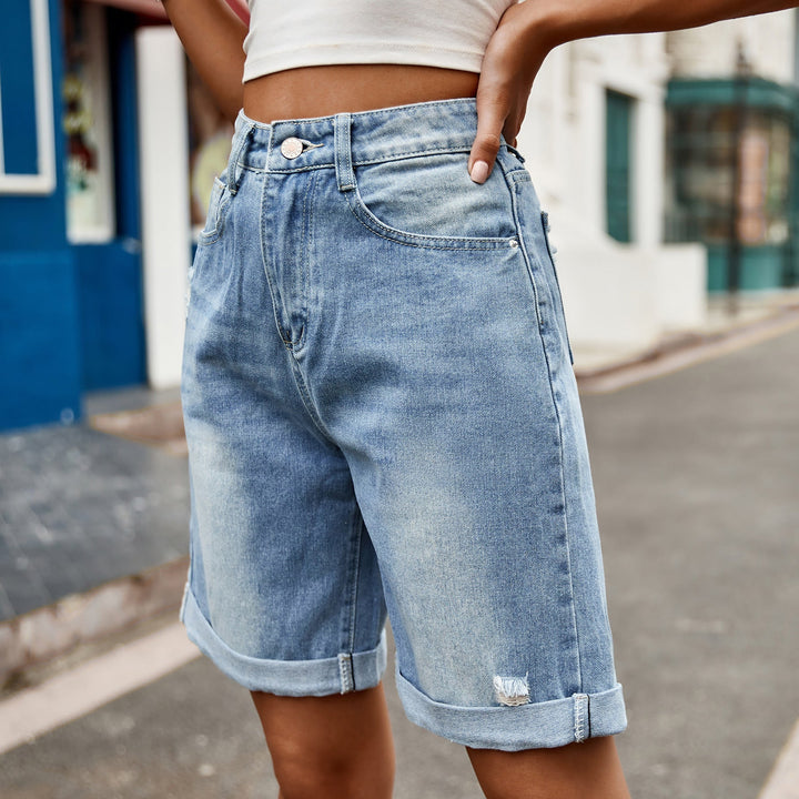 Syrine | Elegant Women's Summer Cuffed Denim Shorts