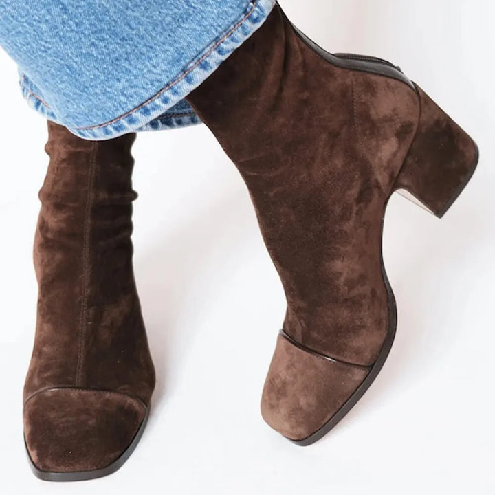 Tabitha | Women's Square Toe Block Heel Ankle Boots