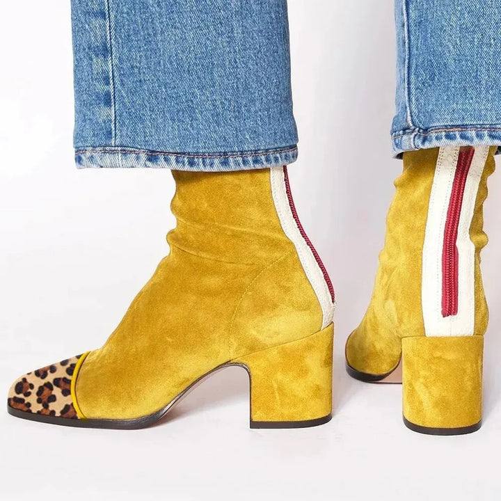 Tabitha | Women's Square Toe Block Heel Ankle Boots