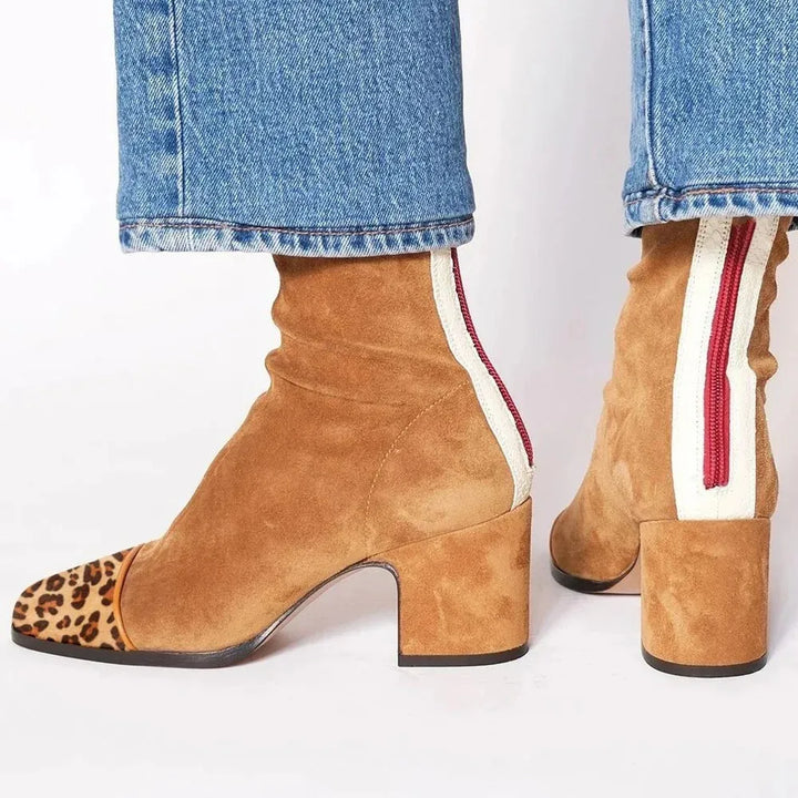 Tabitha | Women's Square Toe Block Heel Ankle Boots