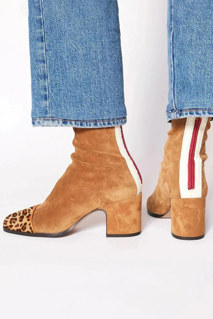 Tabitha | Women's Square Toe Block Heel Ankle Boots