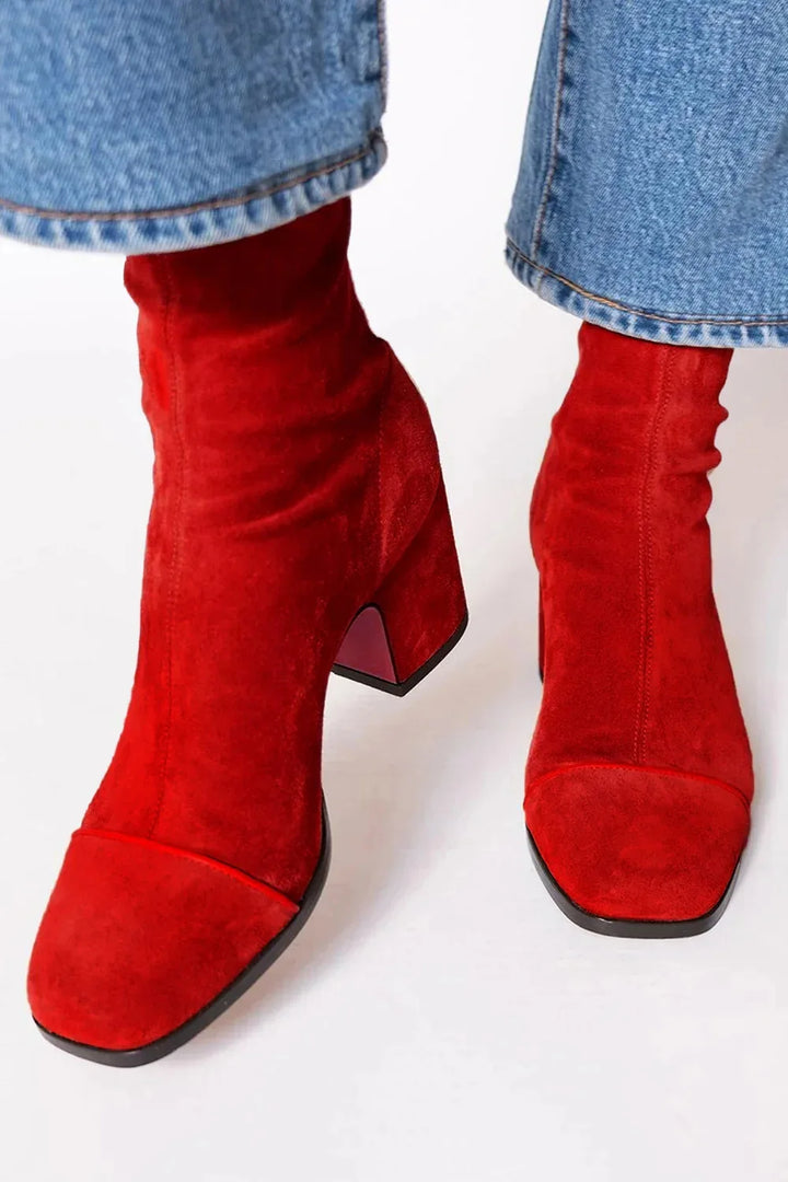 Tabitha | Women's Square Toe Block Heel Ankle Boots