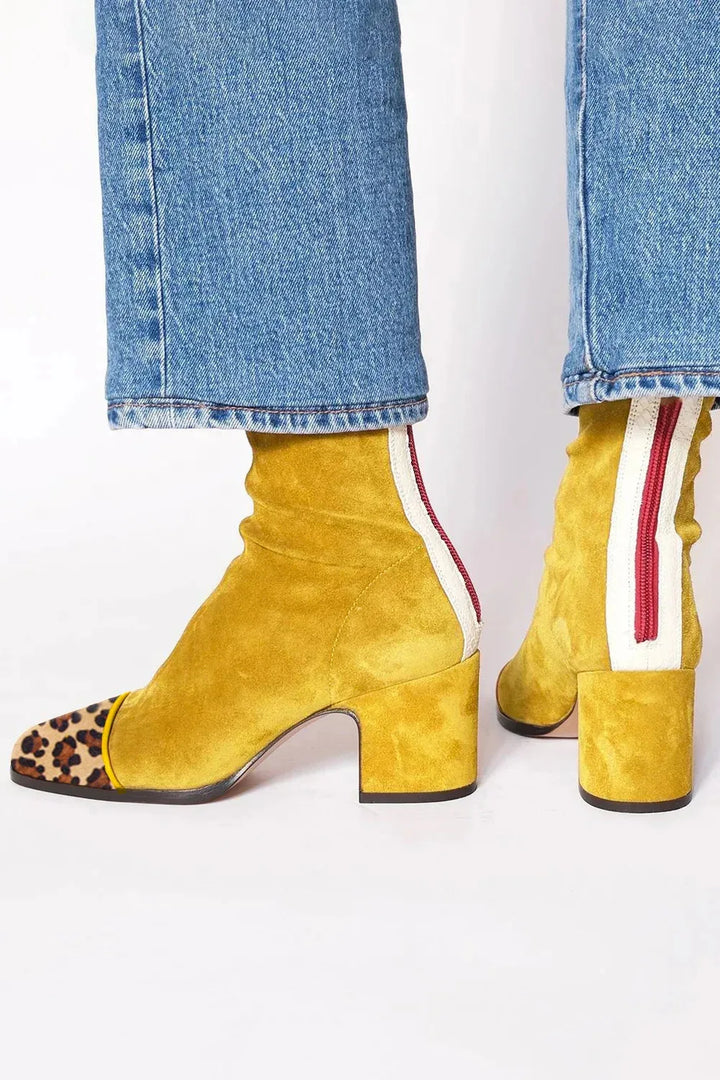 Tabitha | Women's Square Toe Block Heel Ankle Boots