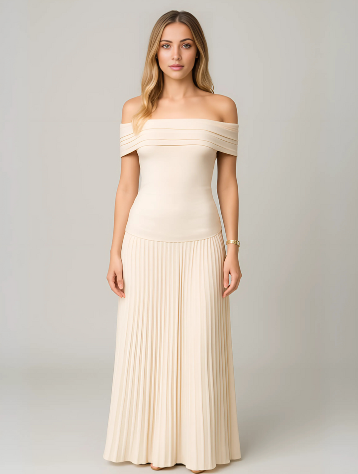 Isabel | Women Wedding Guest Pleated Maxi Dress