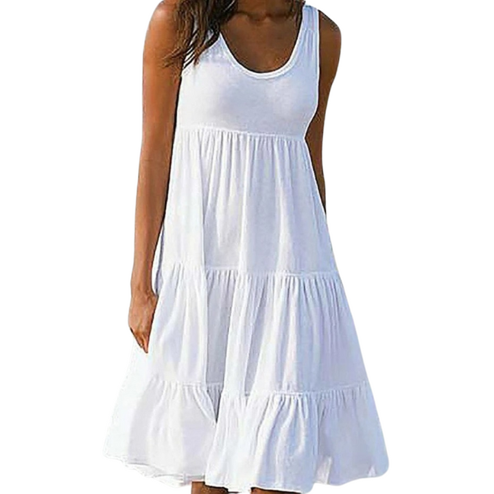 Victoria | Women's Sleeveless Tiered Ruffle Midi Sundress