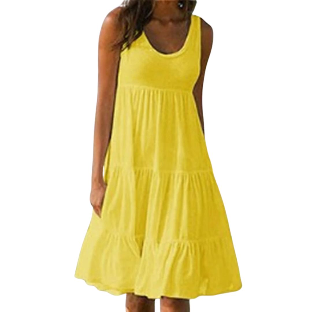 Victoria | Women's Sleeveless Tiered Ruffle Midi Sundress