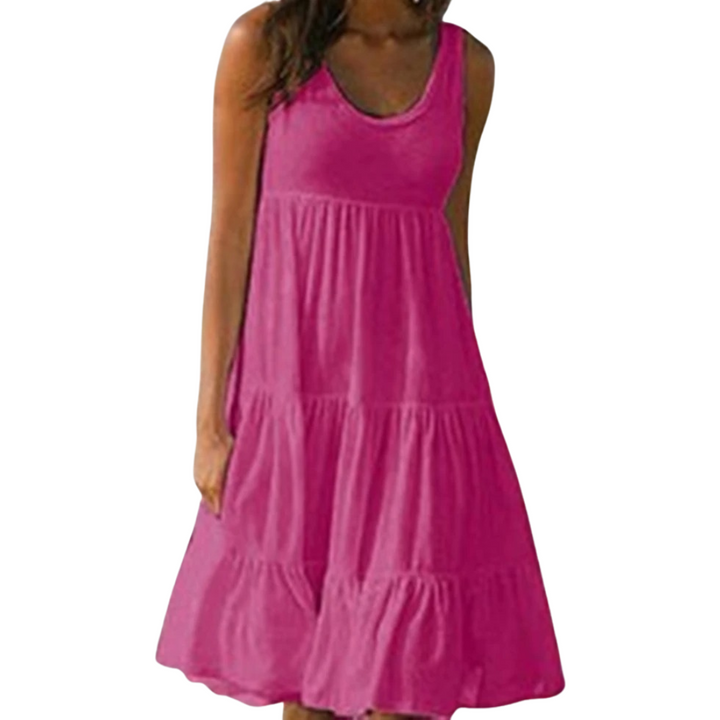 Victoria | Women's Sleeveless Tiered Ruffle Midi Sundress
