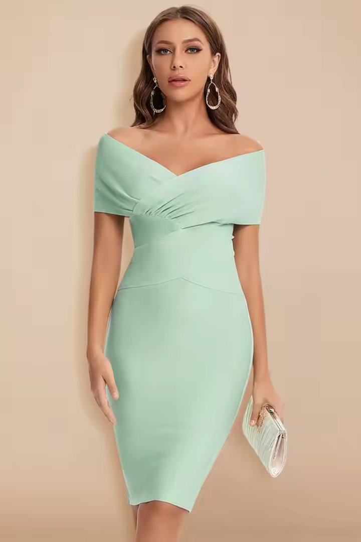 Viviana | Elegant Women's Off Shoulder Wedding Guest Dress