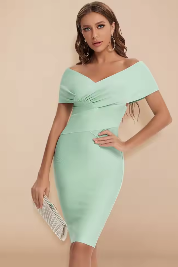 Viviana | Elegant Women's Off Shoulder Wedding Guest Dress
