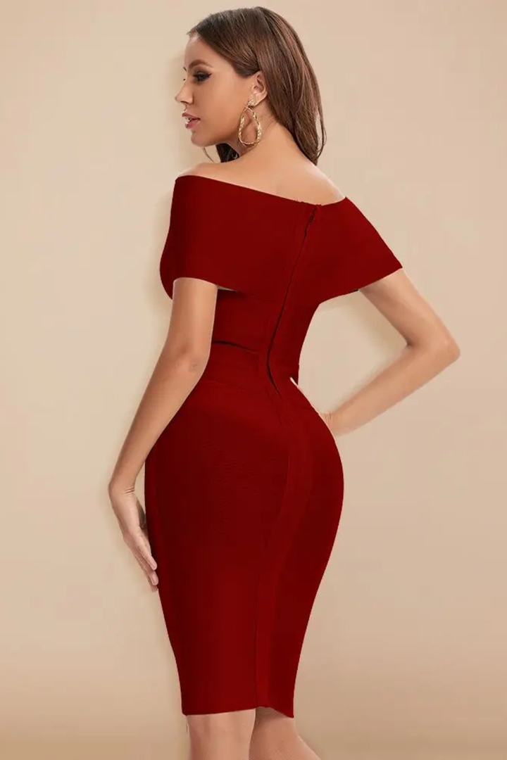 Viviana | Elegant Women's Off Shoulder Wedding Guest Dress