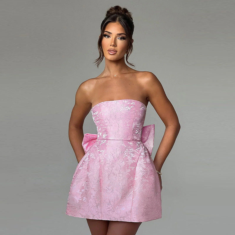 Zuri | Elegant Women’s 2026 Graduation Bow Mini Dress