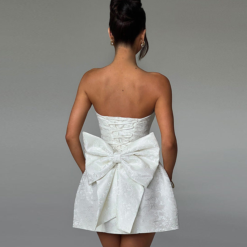Zuri | Elegant Women’s 2026 Graduation Bow Mini Dress