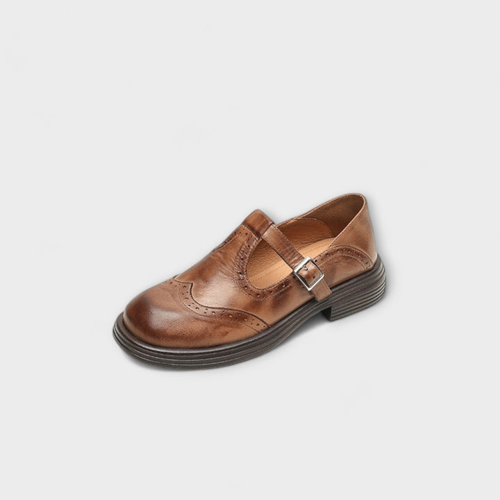 Mary | Classic T-strap leather shoes