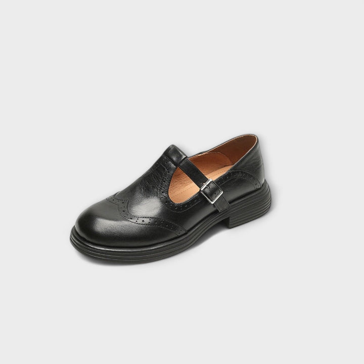 Mary | Classic T-strap leather shoes