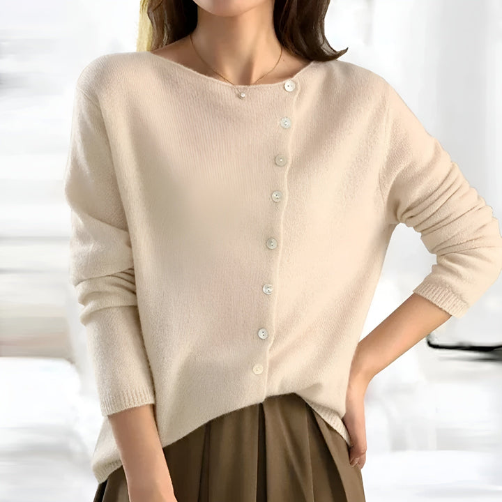 Logan | Asymmetrical Button Sweater
