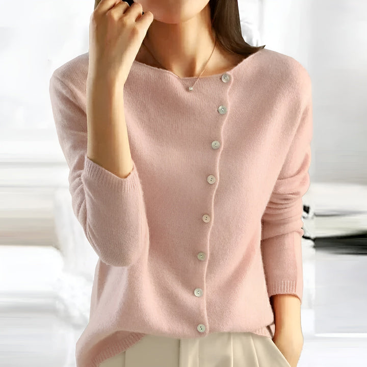 Logan | Asymmetrical Button Sweater