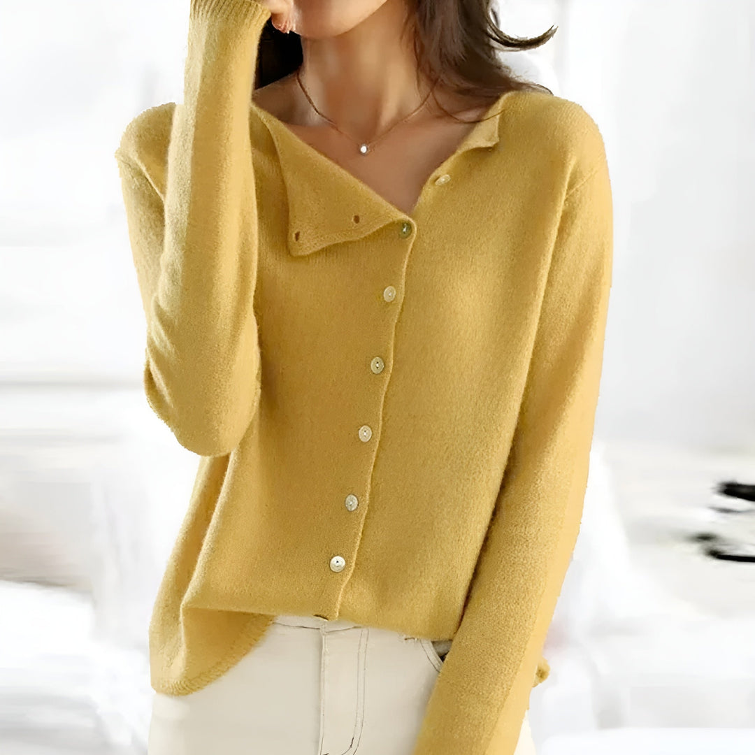 Logan | Asymmetrical Button Sweater