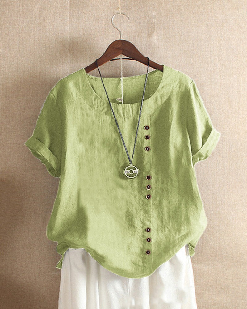 Beatrice | Women’s Summer Button Detail Casual Blouse