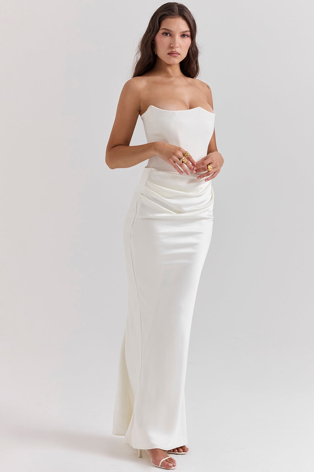Joanna | Women Wedding Guest Strapless Maxi Dress