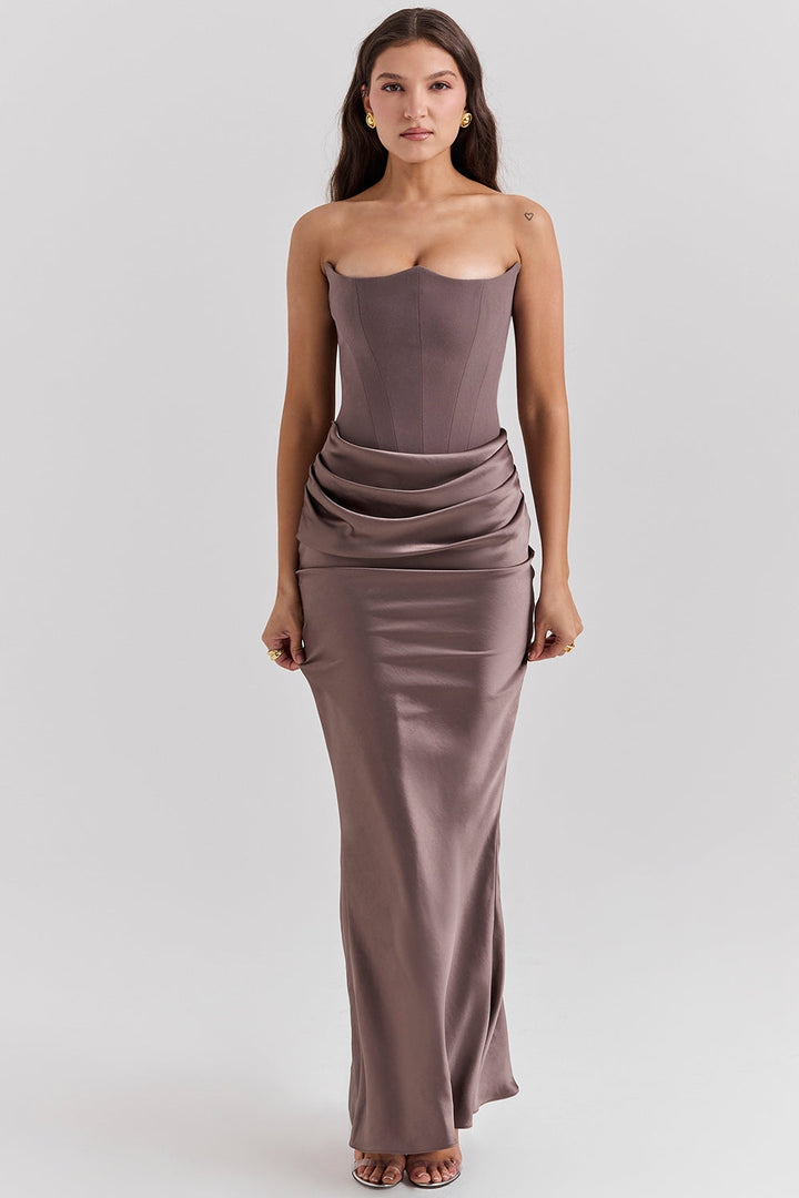 Joanna | Women Wedding Guest Strapless Maxi Dress