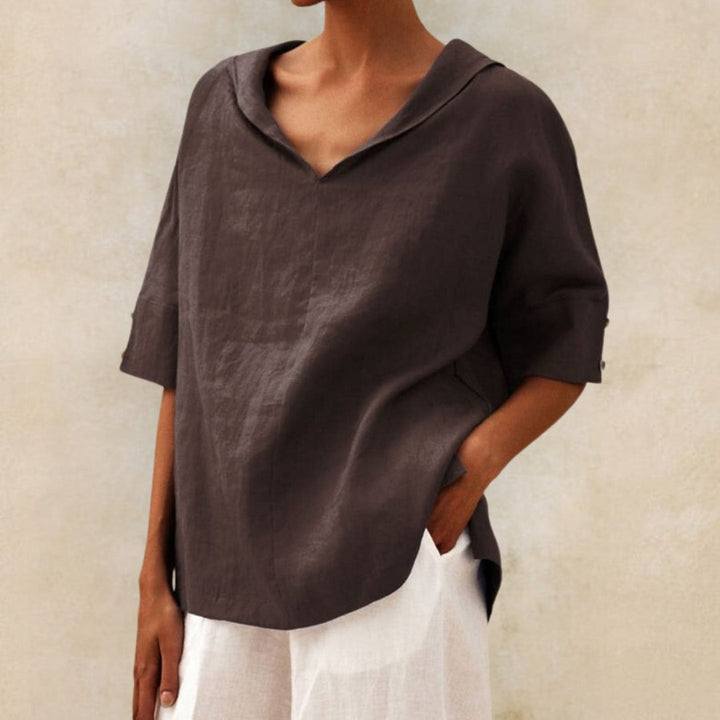 Clara | Women’s Spring Relaxed V-Neck Top