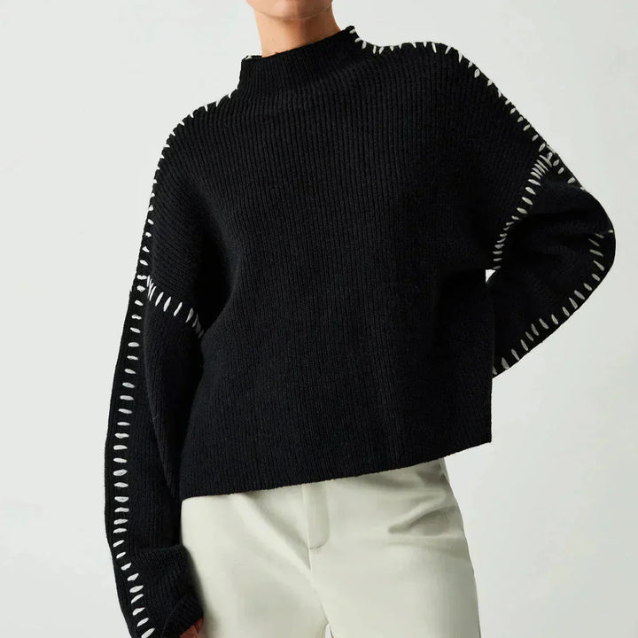 Noemi | Contrast-Stitch Knit Sweater