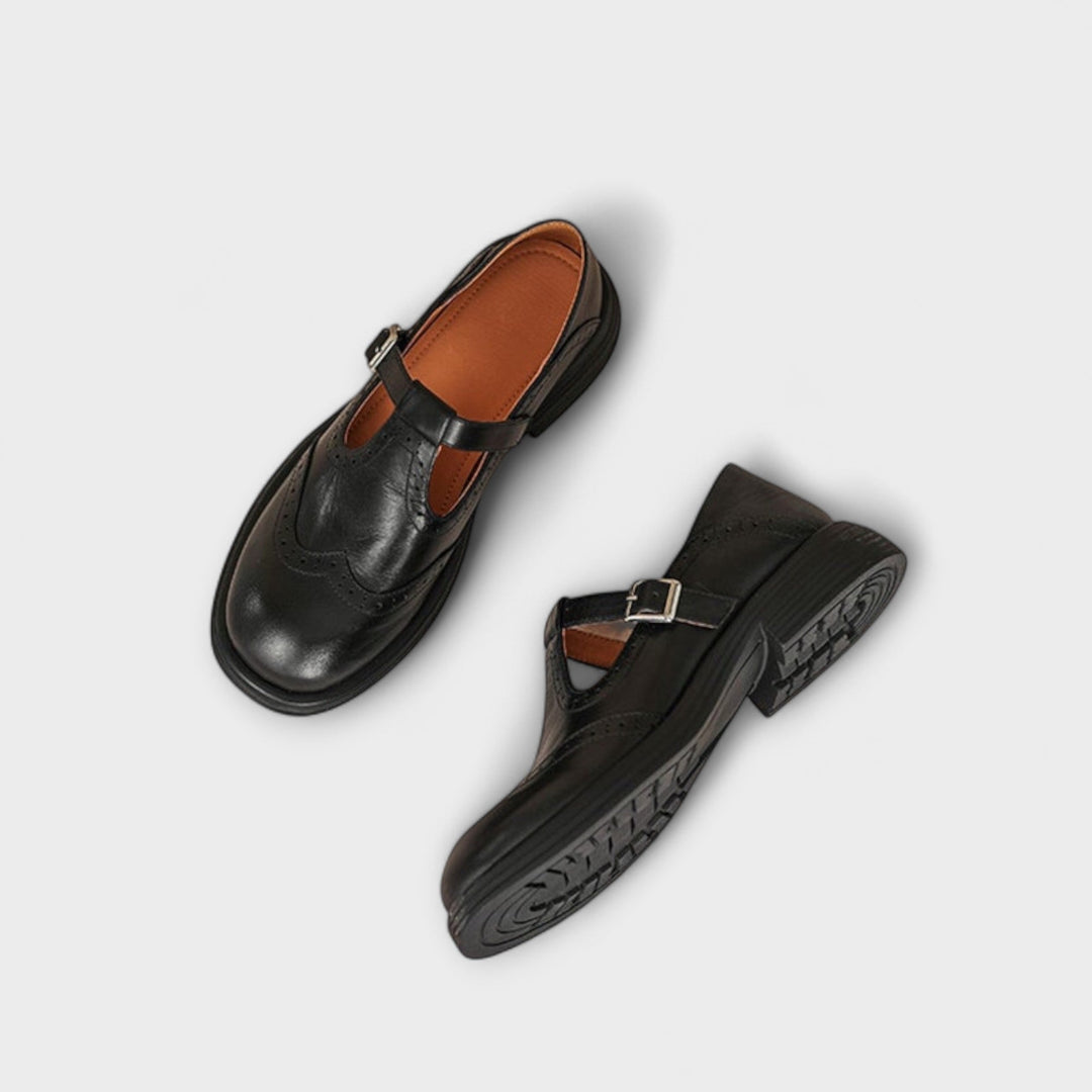 Mary | Classic T-strap leather shoes