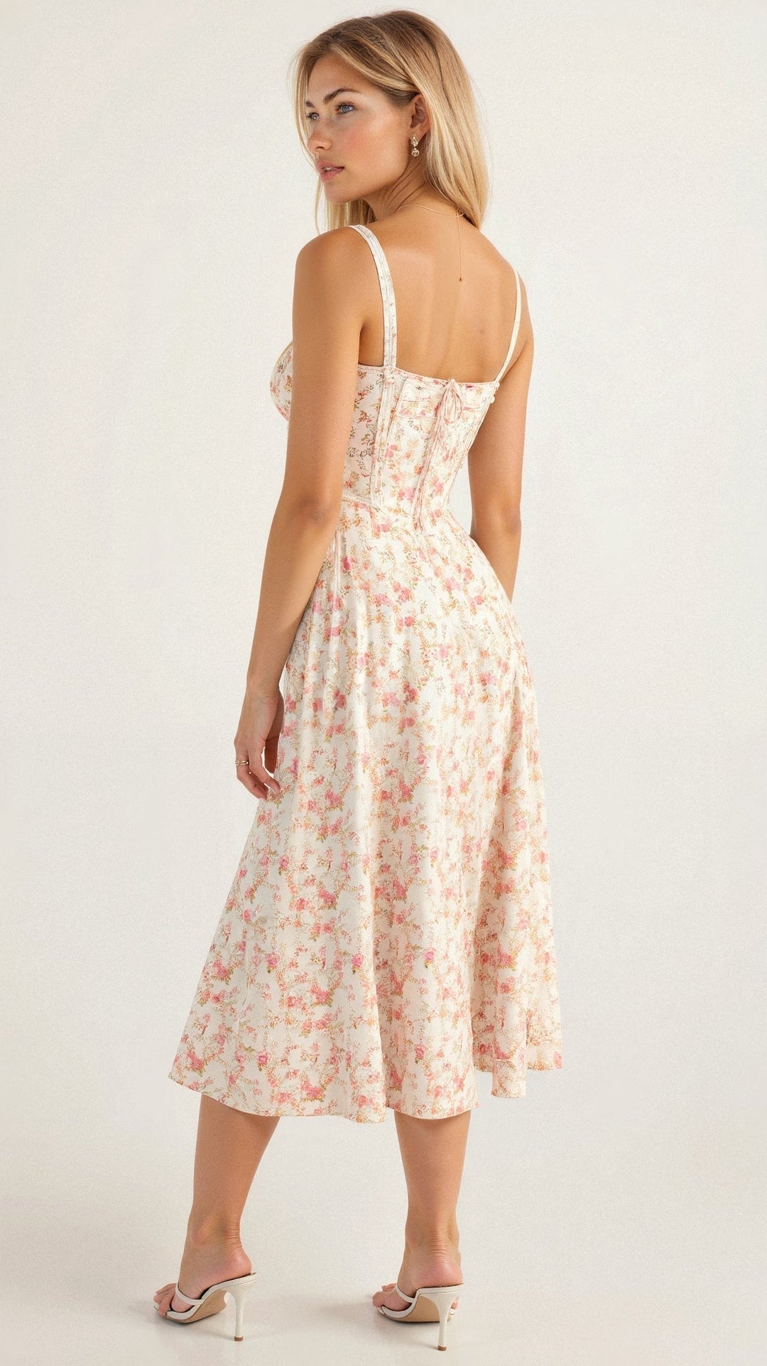 Bonnie | Floral Chic Corset Midi Dress