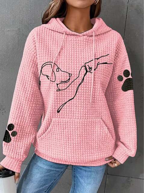 Betsy - Paw Print Waffle Hoodie