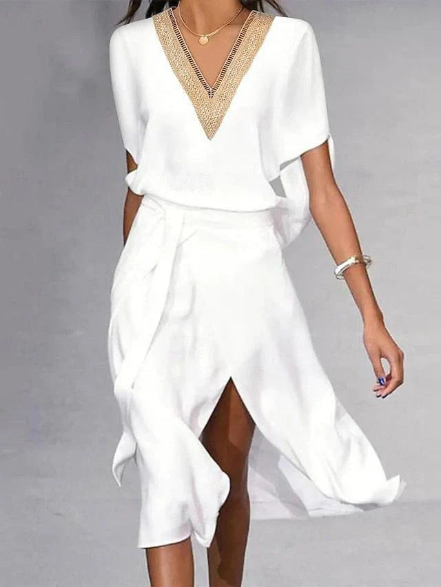 Emma | Women’s Summer V Neck Midi Dress
