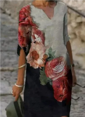 Hailey | Women’s Floral V-Neck Midi Dress